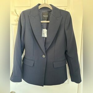 Madewell Navy Single-Button Blazer